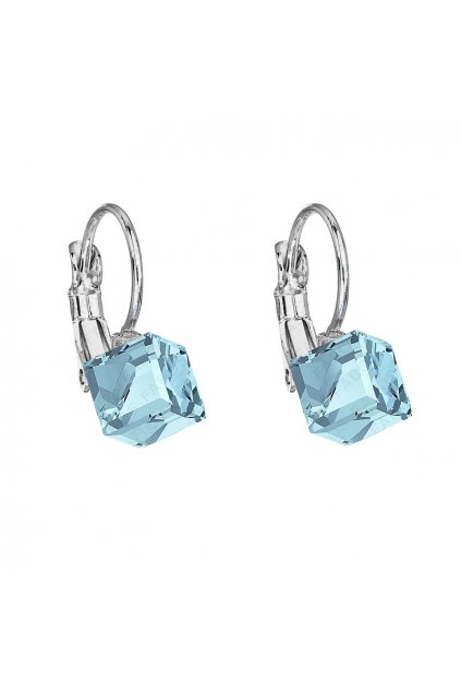 Náušnice Kostička 6mm Aqua SWAROVSKI