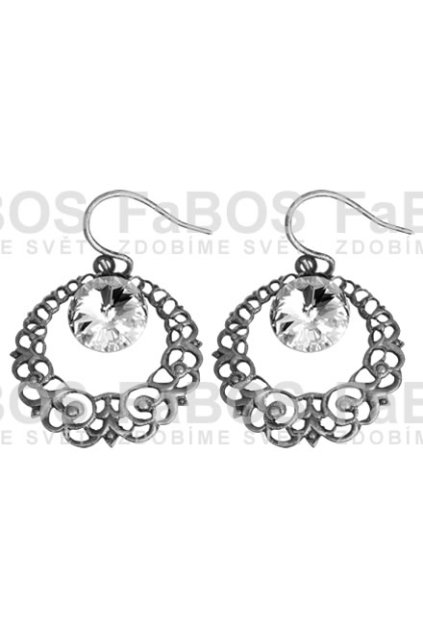 Náušnice filigrán věnec rivoli Crystal SWAROVSKI