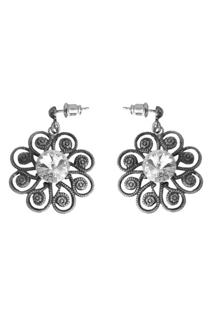 Náušnice Rivoli 10mm filigránová kytka SWAROVSKI