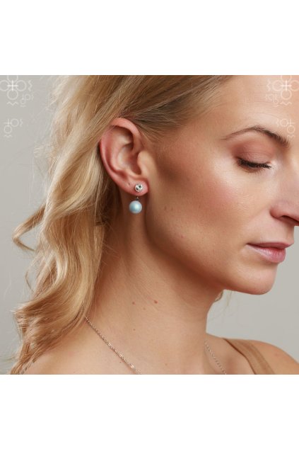 4832 nausnice pulkruh perla iridescent light blue swarovski
