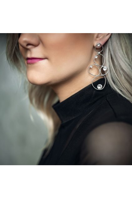 4865 nausnice velka slza se satony crystal swarovski