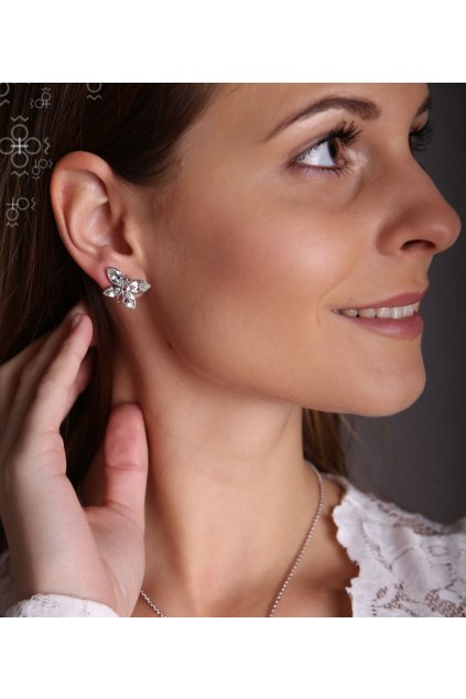 4889 nausnice motylek crystal swarovski