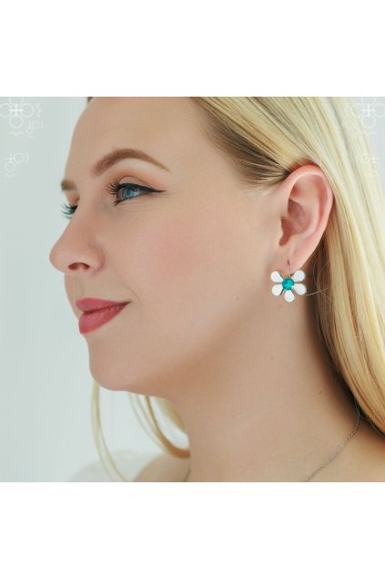 4925 nausnice summer flower blue swarovski