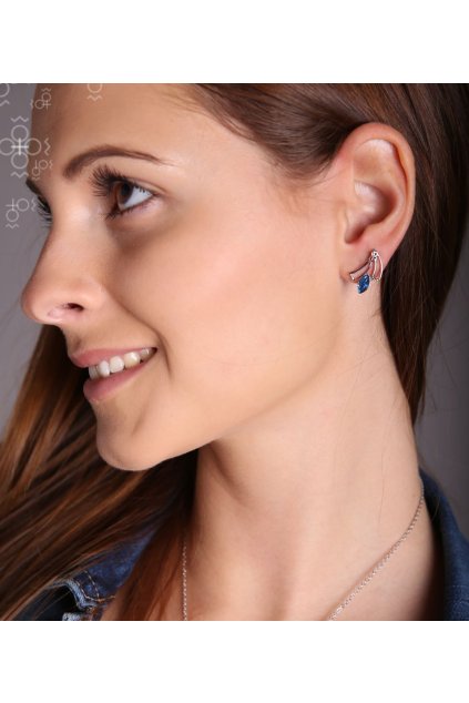 4943 nausnice gentle denim blue swarovski