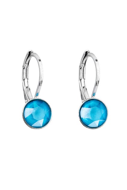 Náušnice Šaton 6mm klapka Azure Blue SWAROVSKI