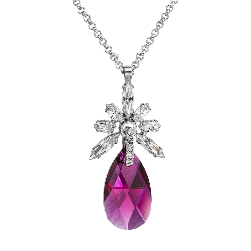 HGM Náhrdelník Kapka pod kamínky Ruby SWAROVSKI