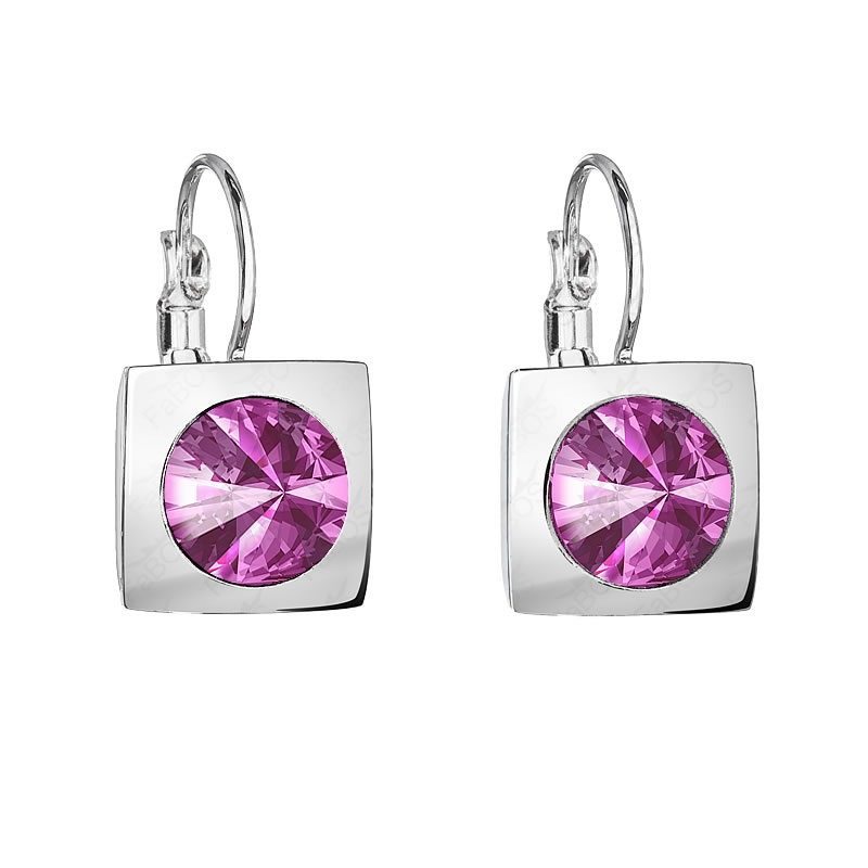 HGM Dámské náušnice Fuchsia SWAROVSKI Element