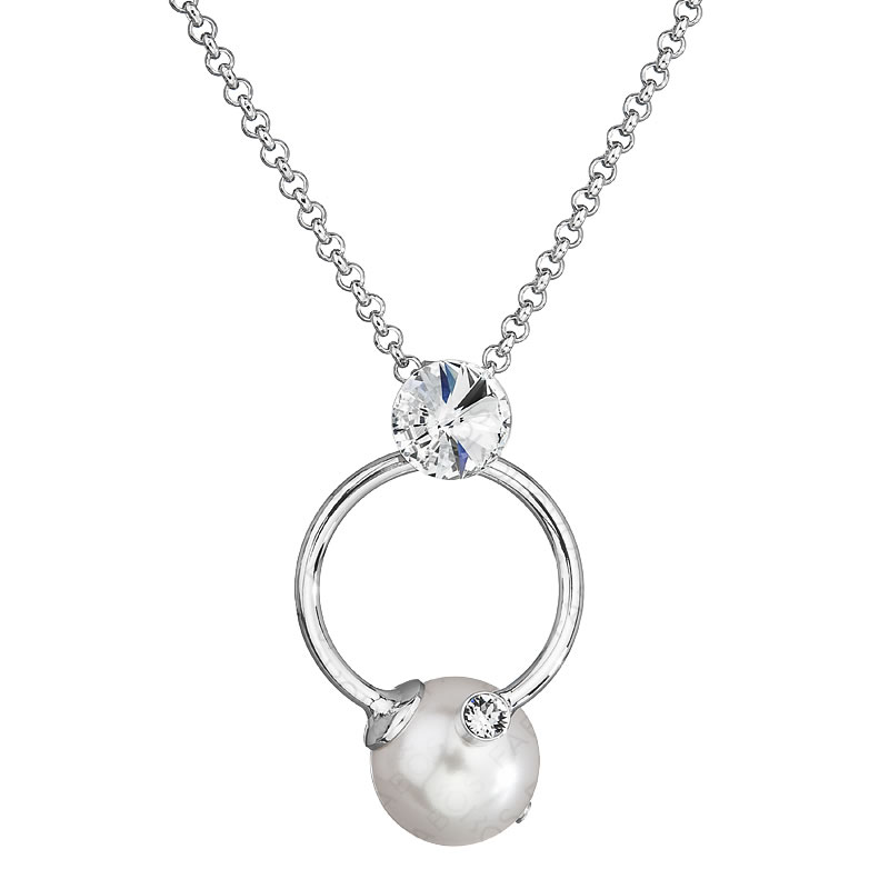 HGM Náhrdelník Perla v kruhu White Pearl SWAROVSKI