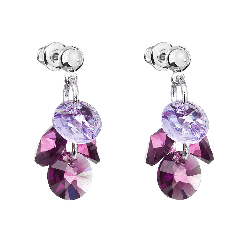 HGM Náušnice Malý hrozen Amethyst, Violet SWAROVSKI