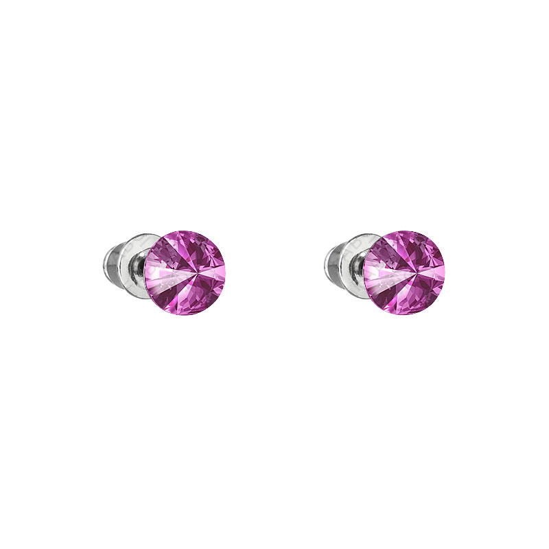 HGM Náušnice Rivoli 6mm Fuchsia SWAROVSKI