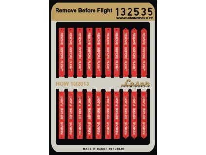 remove before flight belts 132 132535