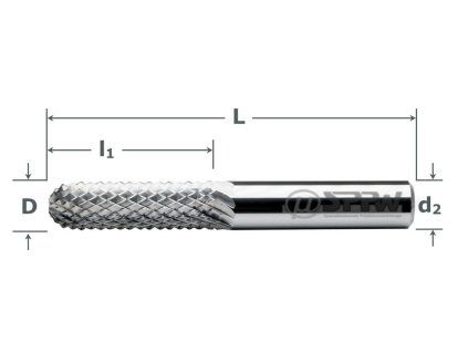 Fréza tvrd. DIA D=4 R=2 z-multi na FRP profil M