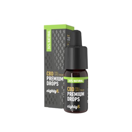 Eighty8 CBD Premium Drops Natural – Full Spectrum kapky z konopí s olivovým olejem (24 %) | HHC-Store.cz