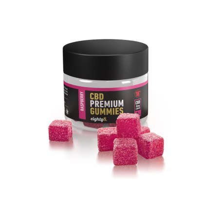 Eighty8 CBD Gummies Malina – ovocné želé s 25 mg CBD pro relaxaci a klid | HHC-Store.cz