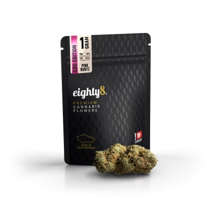 Eighty8 CBD květ Pink Runtz – exkluzivní česká odrůda s 18 % CBD a kořeněnou vůní | HHC-Store.cz