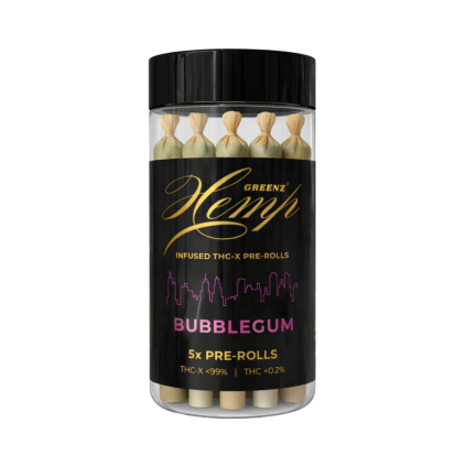 Greenz Hemp Infused THC X Pre Rolls Bubblegum 5x Pre Rolls