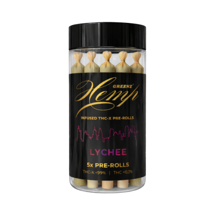 Greenz Hemp Infused THC X Pre Rolls Lychee 5x Pre Rolls