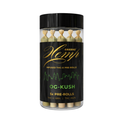 Greenz Hemp Infused THC X Pre Rolls OG Kush 5x Pre Rolls
