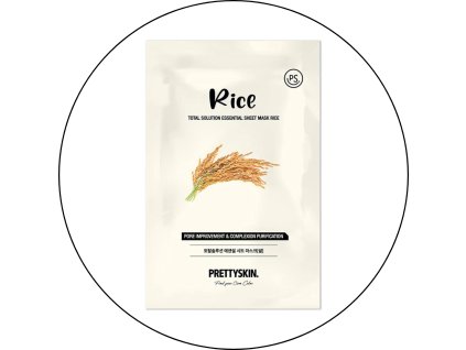PRETTYSKIN - Total Solution Essential Sheet Mask - Rýže 23 g / 1 ks