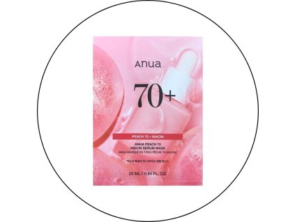 Anua – Rozjasňující pleťová maska s broskvovým extraktem a niacinamidem 25 g / 1 ks