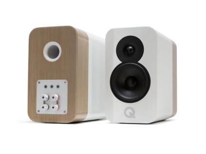 Q Acoustics Q Concept 300 repro regál/bílá/světlý dub bez stojanu Tensegrity - pár