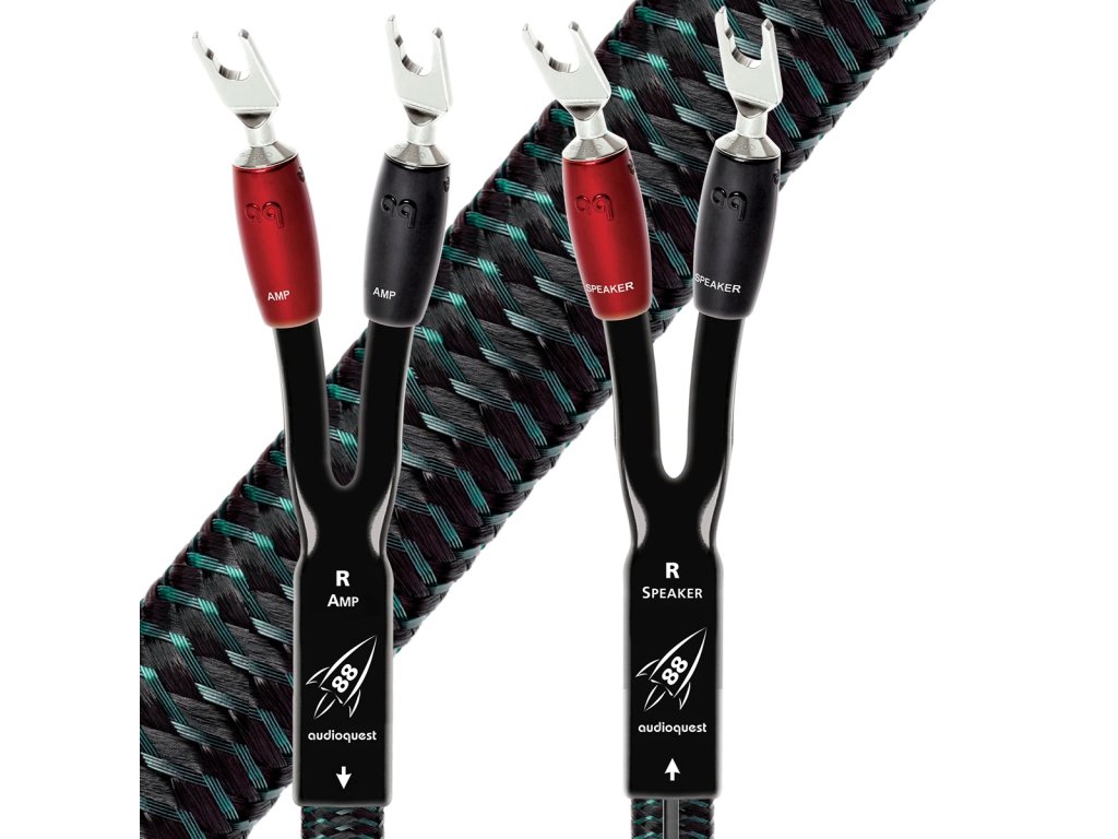 23757 5 audioquest rocket 88 fr 4 0 m reproduktorove kabely full range stribrne vidlicky