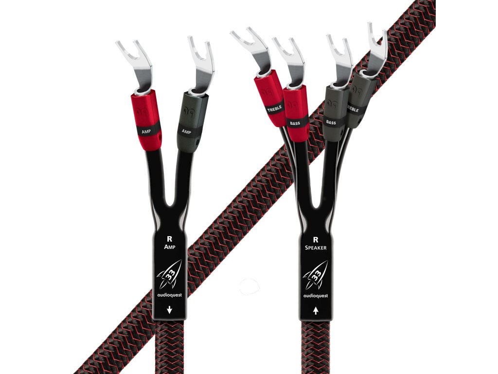 25260 3 audioquest rocket 33 sbw 3 0 m reproduktorove kabely single biwire vidlicky stribrne
