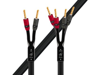 27282 5 audioquest rocket 11 sbw 4 0 m reproduktorove kabely single biwire bananky zlate