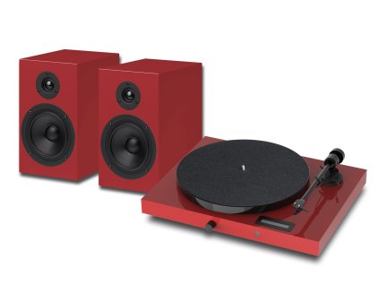 27387 4 pro ject jukebox e1 hifi set red kompletni stereofonni audio system s gramofonem