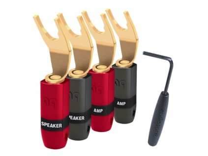 audioquest suregrip 300 bfa spade gold set 4 ks vidlicky na repro kabel zlate