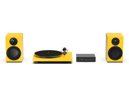 pro ject colourful audio system e all in one hi fi system s gramofonem satin yellow