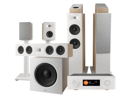 jbl kompletni 5 1 2 set pro dolby atmos av zesilovac reproduktory stojany bily