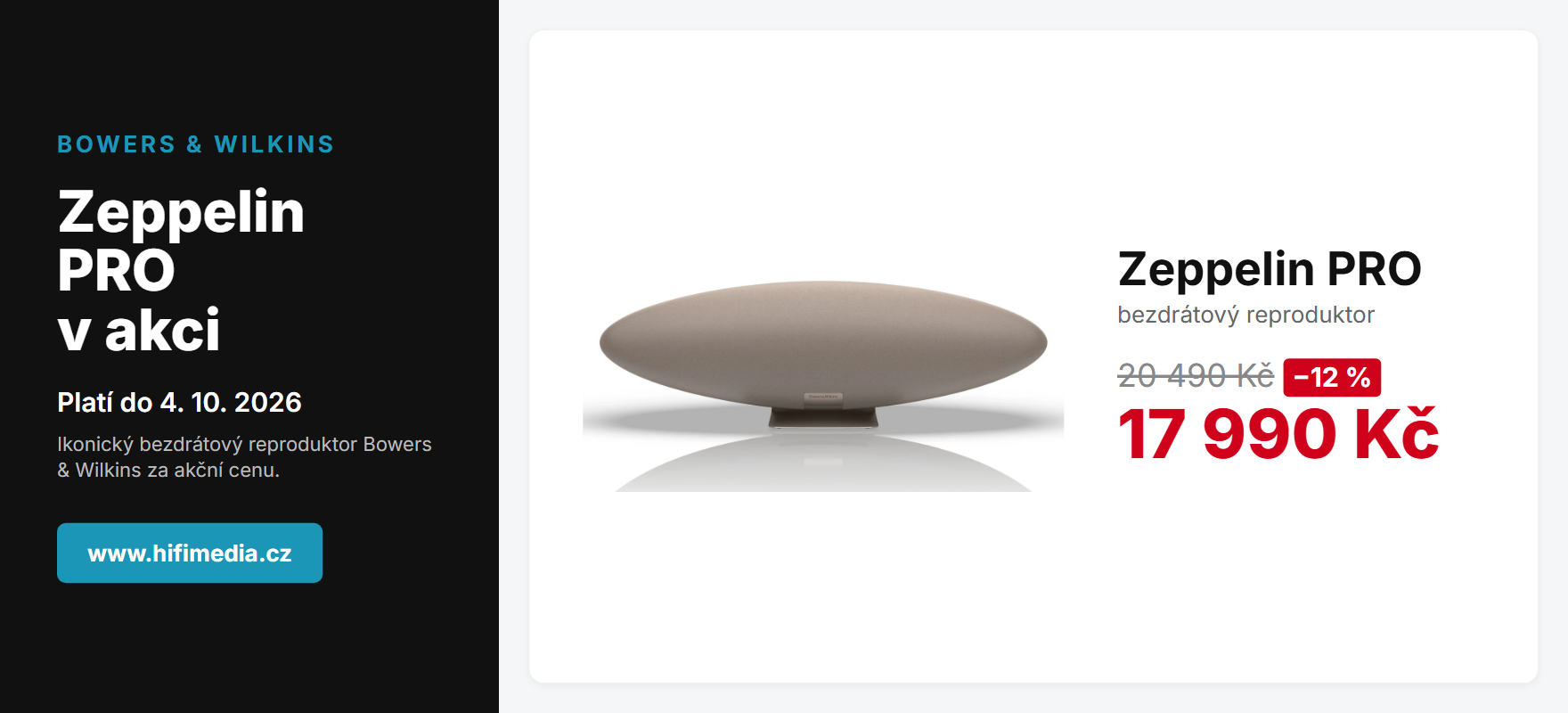 Bowers & Wilkins Zeppelin PRO v akci za 17 990 Kč (původně 20 490 Kč) do 4. 10. 2026