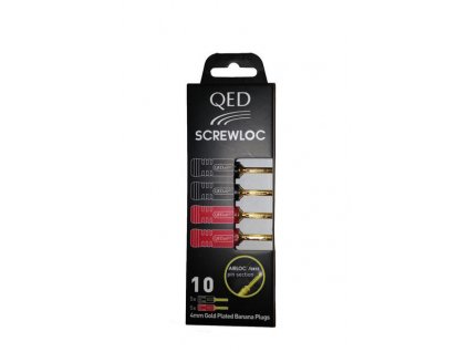 QED QE1885 SCREWLOC ABS 4MM PLUG 5RED 5BLK (10 ks)