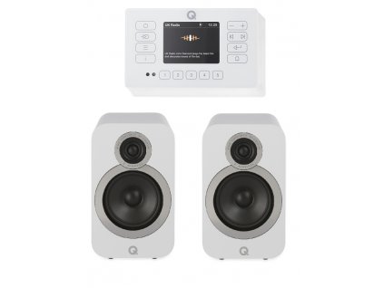 Q Acoustics E120/černá + Q Acoustics 3020i/pár/bílá