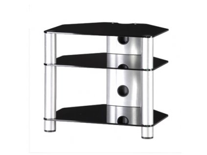 rx 2130 b slv hifi stolek 3 police stribrny cerna skla
