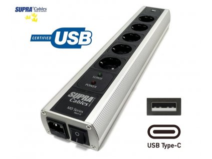 SUPRA Mains Block MD05-EU/SP s USB A/C SWITCH