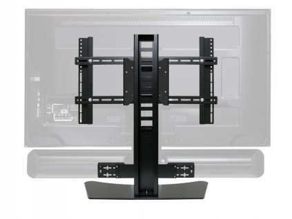 Bluesound SOUNDBAR Stand REAR 2021 with ghosted SOUNDBAR and TV scaled e1637695227129