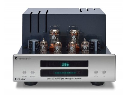191b primaluna evo 100 tube digital analogue converter silver front without cage white background