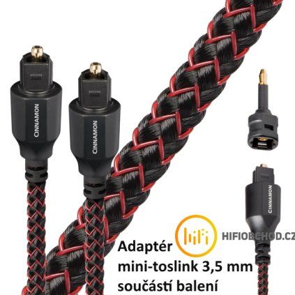 audioquest cinnamon optilink 1 5 m opticky kabel toslink 3 5 mm mini adapter
