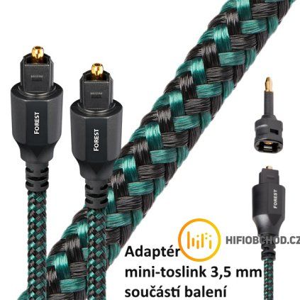audioquest forest optilink 1 5 m opticky kabel toslink 3 5 mm mini adapter