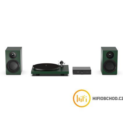 pro ject colourful audio system e all in one hi fi system s gramofonem satin green