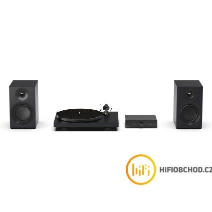 pro ject colourful audio system e all in one hi fi system s gramofonem satin black