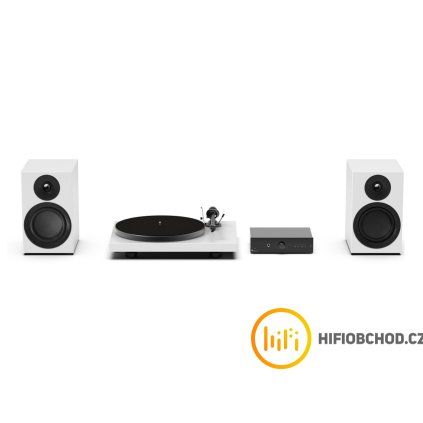 pro ject colourful audio system e all in one hi fi system s gramofonem satin white