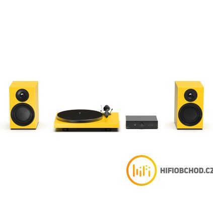 pro ject colourful audio system e all in one hi fi system s gramofonem satin yellow