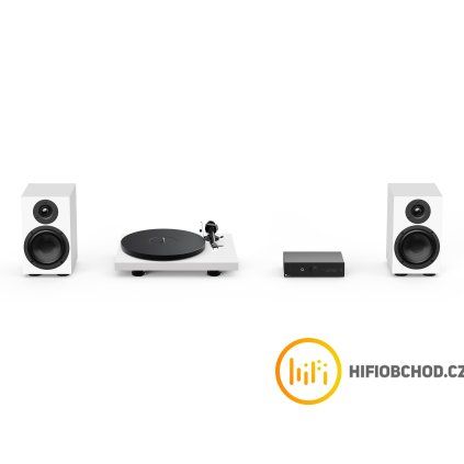 pro ject colourful audio system 2 all in one hi fi system s gramofonem satin white