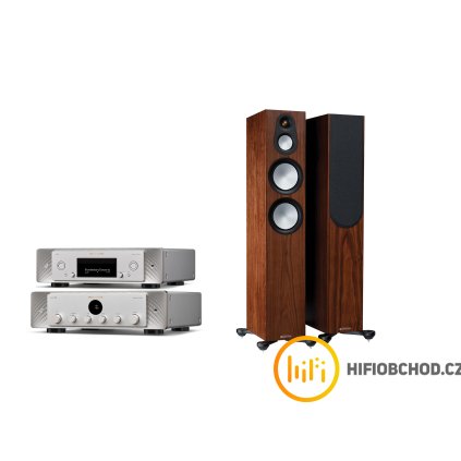 Marantz Model 50 + CD 50N Silvergold + Monitor Audio Silver 300 7G (Barva Walnut)
