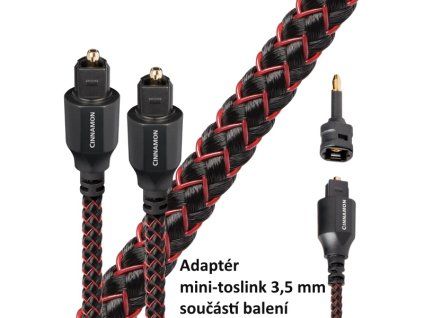 audioquest cinnamon optilink 0 75 m opticky kábel toslink 3 5 mm mini adaptér