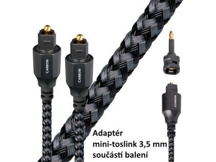 audioquest carbon optilink 5 0 m opticky kábel toslink 3 5 mm mini adaptér