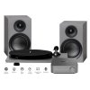 pro ject stereo set phono streaming audio set se zesilovacem wiim a gramofonem sedy